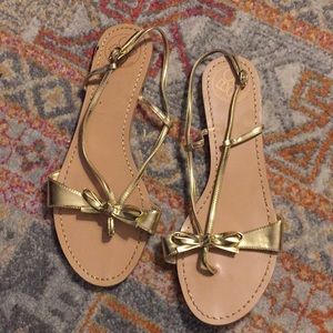 BCBG shiny gold sandals